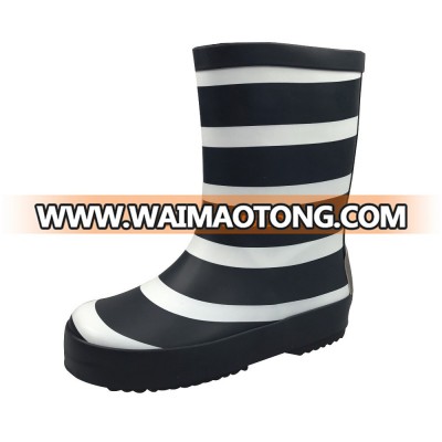 kids rain boots stripe printed rubber rain boots wholesale